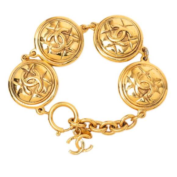 CHANEL Gold Logo Charm Bracelet - Picture 2 of 6